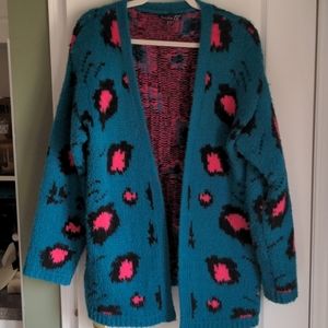 Blue and Pink leopard sweater